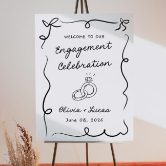 Engagement Celebration Welcome Sign: Whimsical, Do Foam Board