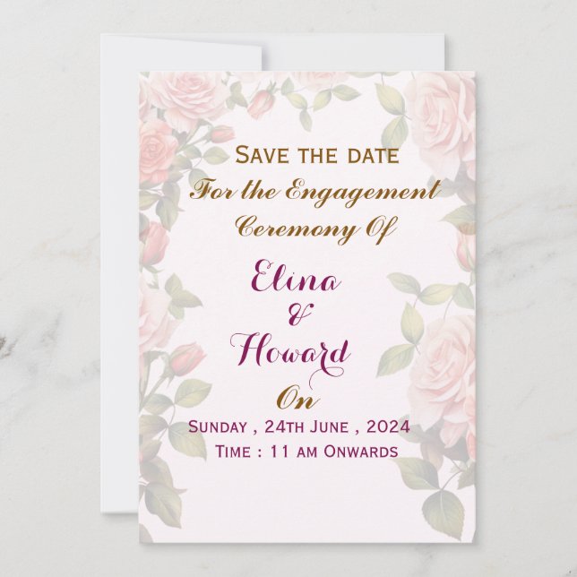 Engagement Ceremony Invitations  (Front)