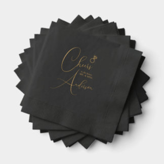 Engagement Cheers to the future Mr. and Mrs. Foil Napkins