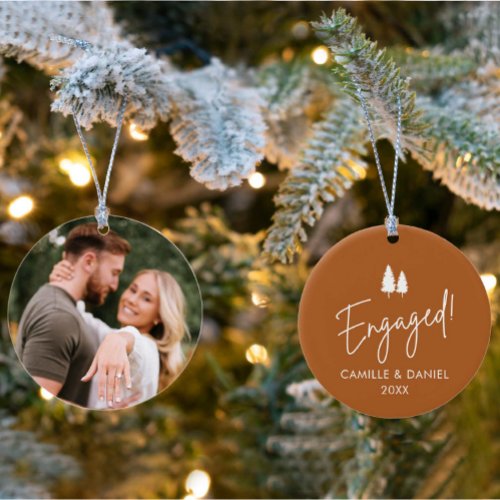 Engagement Christmas Photo Ornament