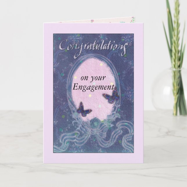 Engagement Congrats Exquisite Dreamy Artwork Card (Front)