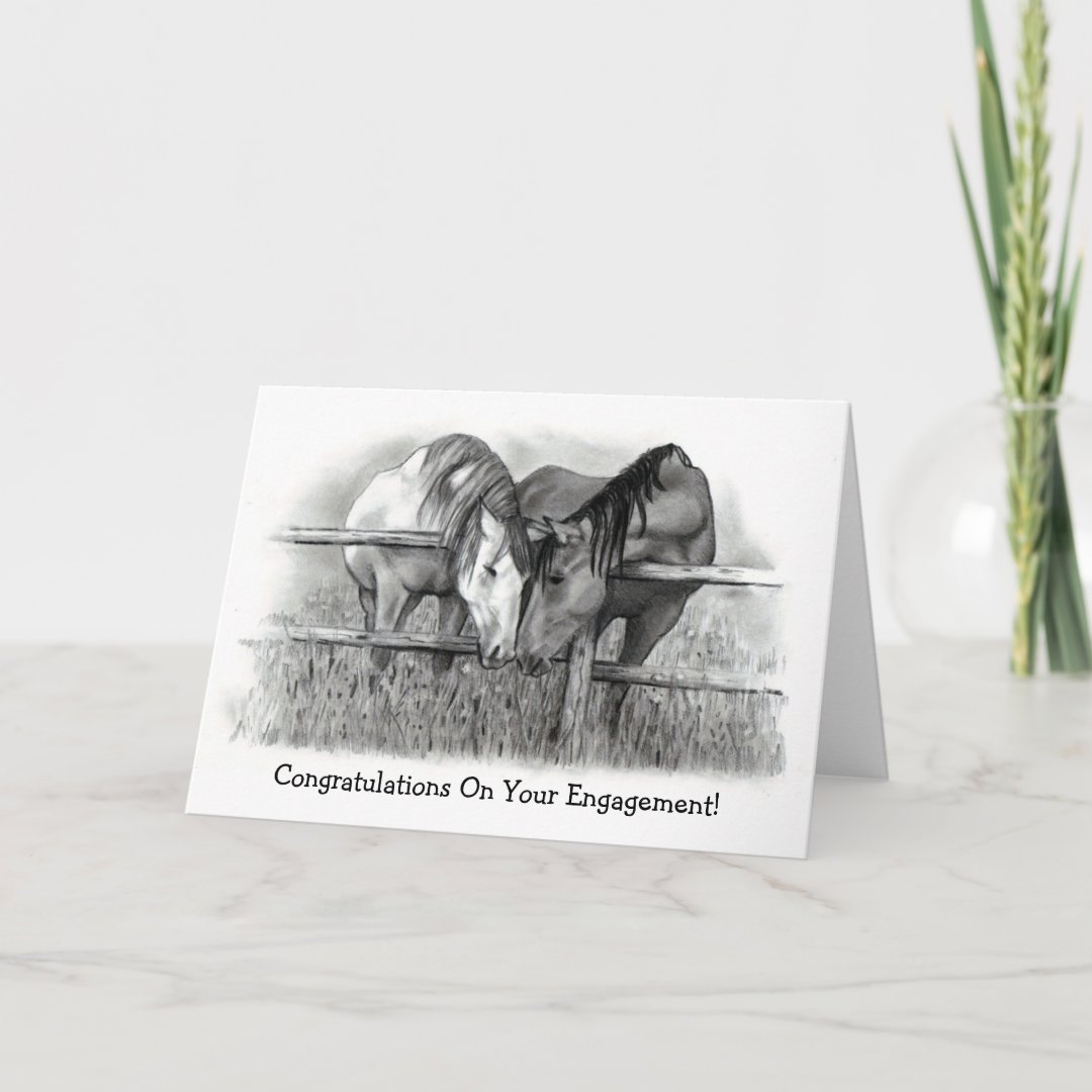 ENGAGEMENT CONGRATS: HORSE LOVERS CARD | Zazzle