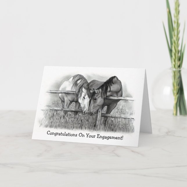 ENGAGEMENT CONGRATS: HORSE LOVERS CARD (Front)