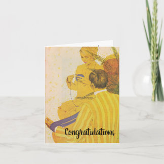 Engagement Congrats. Yarn, knitting, crochet Card