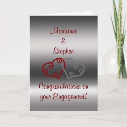 Engagement Congratulations entwined Maori hearts Card