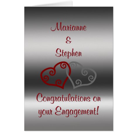 Engagement Congratulations, entwined Maori hearts Card