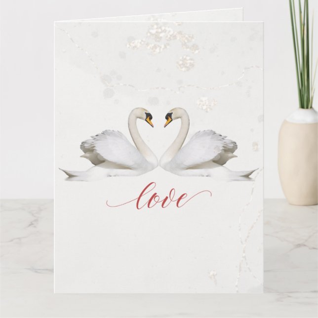 Engagement Congratulations Swans Elegant Wedding C Card (Front)