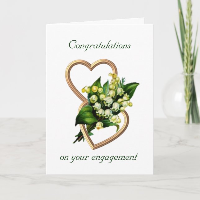 Engagement Congratulations with lilies Card (Front)