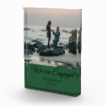 Engagement Couple's Photo and Name Green<br><div class="desc">Create a long-lasting memory for your love and family. This Engagement Couple's Photo and Name can be personalized and customize for any occasion.</div>