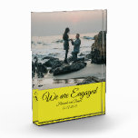 Engagement Couple's Photo and Name Yellow<br><div class="desc">Create a long-lasting memory for your love and family. This Engagement Couple's Photo and Name can be personalized and customize for any occasion.</div>