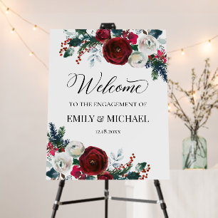 Engagement Floral Holiday Party Welcome sign