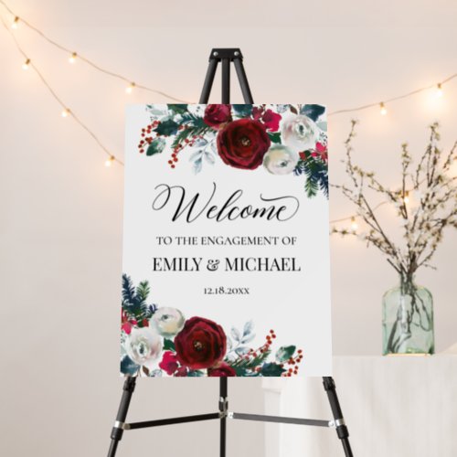 Engagement Floral Holiday Party Welcome sign