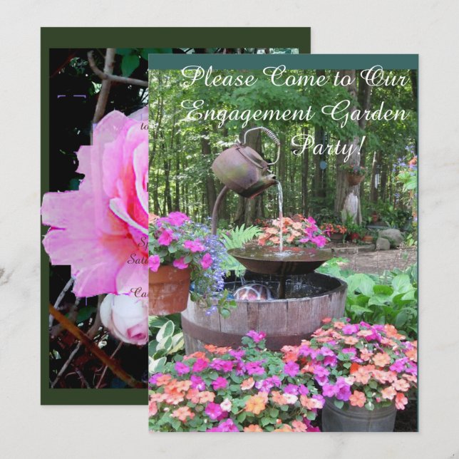ENGAGEMENT GARDEN PARTY CELEBRATION INVITATION (Front/Back)