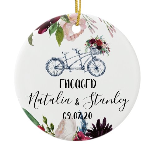 Engagement Gift Ceramic Ornament