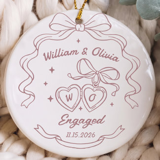 Engagement Gift For Couple Ceramic Ornament