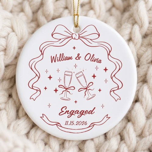 Engagement Gift For Couple Ceramic Ornament