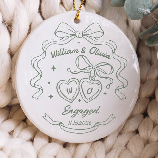 Engagement Gift For Couple Ceramic Ornament