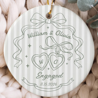 Engagement Gift For Couple Ceramic Ornament