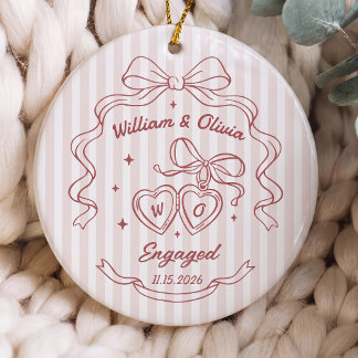 Engagement Gift For Couple Ceramic Ornament