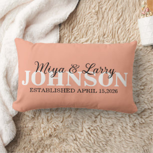 Engagement Gift for Couple, Custom Wedding Gift Lumbar Pillow