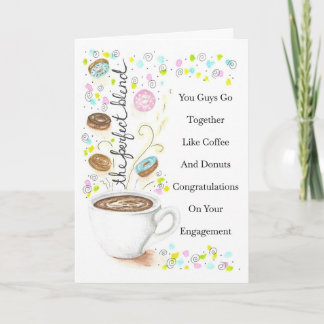 Engagement Go Together Like Coffee and Donuts Card
