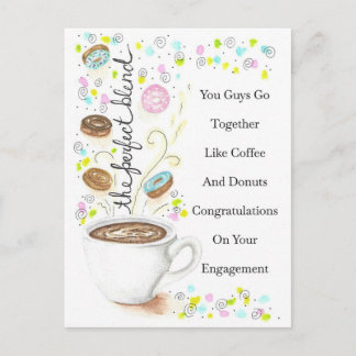 Engagement Go Together Like Coffee and Donuts Postcard