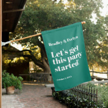 Engagement House Party Teal and White House Flag