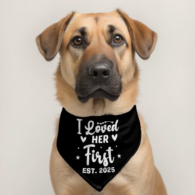 Engagement I Loved Her First Wedding Pet Bandana Collar (Dog 2)