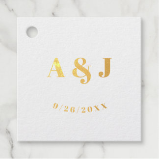 Engagement Initials & Date Foil Favor Tags