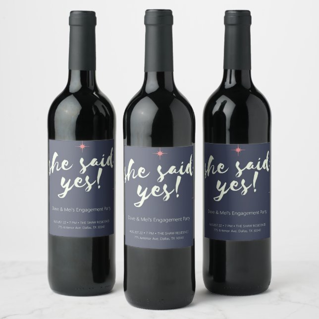 Engagement invitation wine bottle lable wine label (Bottles)