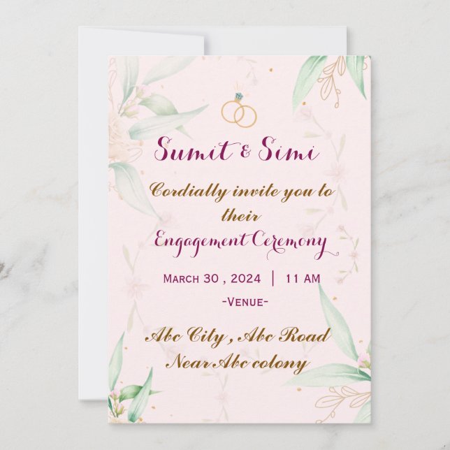 Engagement Invitations  (Front)