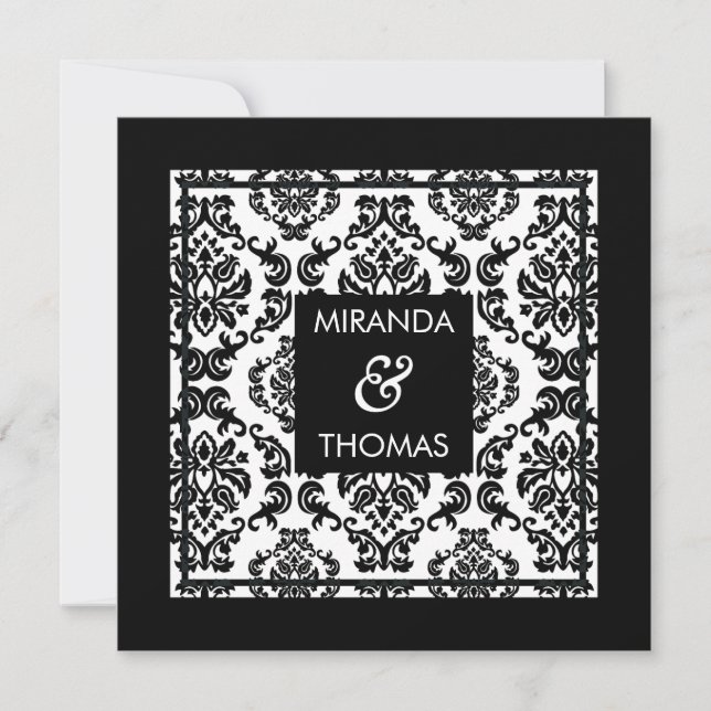 ENGAGEMENT INVITATIONS :: damask colors 10 (Front)