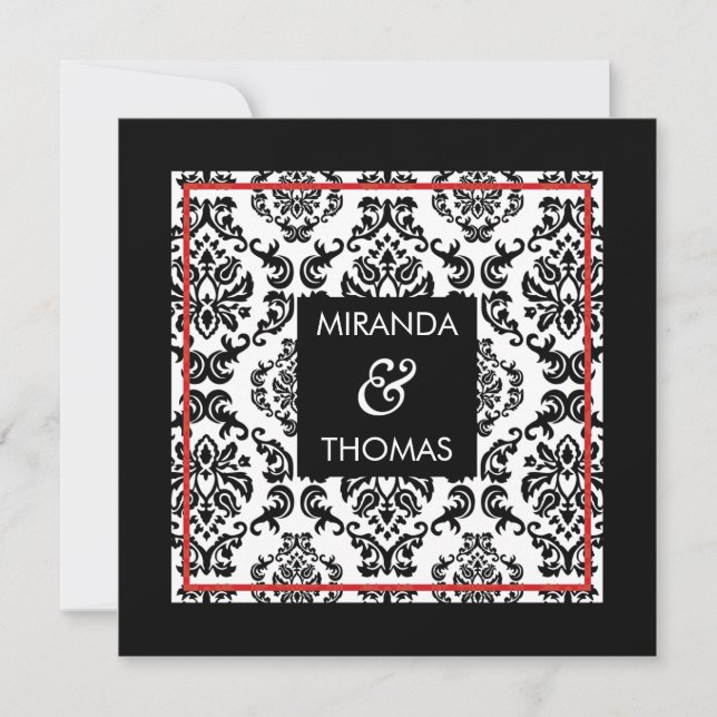 ENGAGEMENT INVITATIONS :: damask colors 11 (Front)