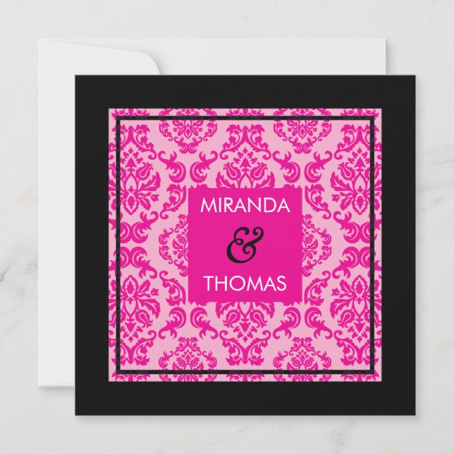 ENGAGEMENT INVITATIONS :: damask colors 2 (Front)