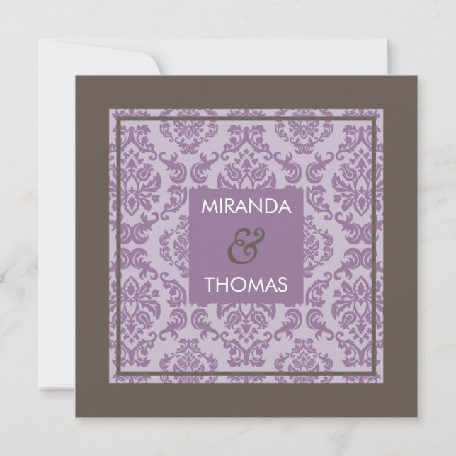 ENGAGEMENT INVITATIONS :: damask colors 7 (Front)