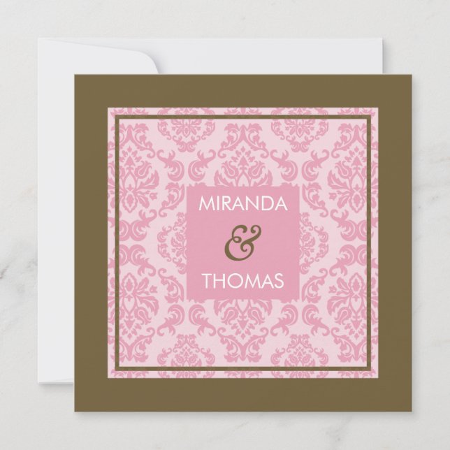 ENGAGEMENT INVITATIONS :: damask colors 9 (Front)