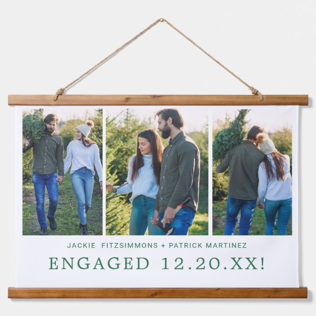 Engagement Keepsake Gift 3 Photo Hanging Tapestry (Front)
