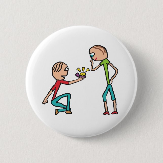 Engagement Marriage Proposal Button (Front)