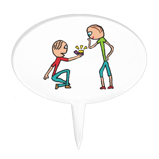 Engagement Marriage Proposal Cake Topper (Front)