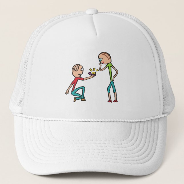 Engagement Marriage Proposal Trucker Hat (Front)