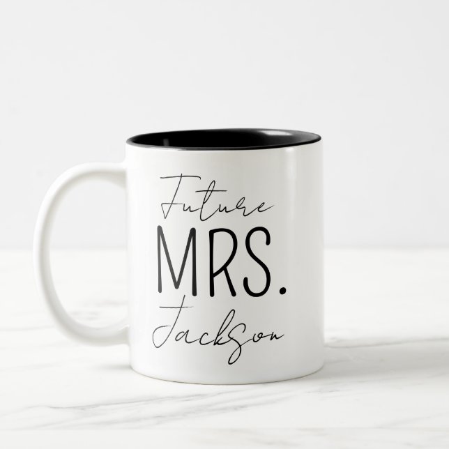 Engagement Mug Future Mrs Mug, Mr and Mrs mugs, Lu (Left)