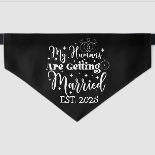 Engagement My Humans Are Getting Married Wedding Pet Bandana Collar