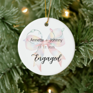 Engagement Ornament, Engaged Ornament, Bridal Ceramic Ornament