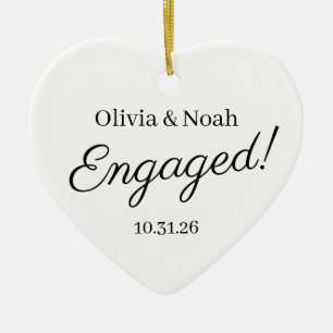 Engagement Ornament, Wedding Ornament, Engagement Ceramic Ornament
