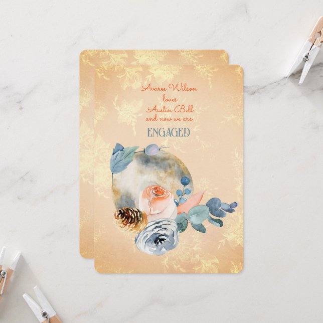 Engagement Over the Moon So We Got Engaged Card (Front/Back In Situ)