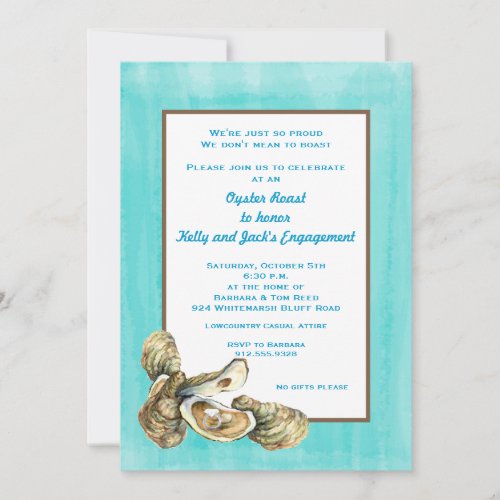 Engagement Oyster Roast Party Invitation