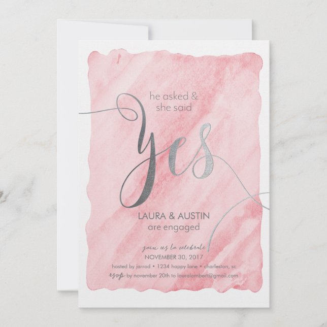 Engagement Party Announcement She Said Yes (Front)