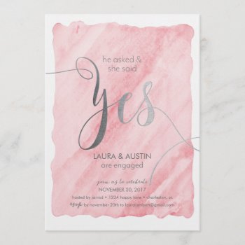 Engagement Party Announcement She Said Yes by KarisGraphicDesign at Zazzle
