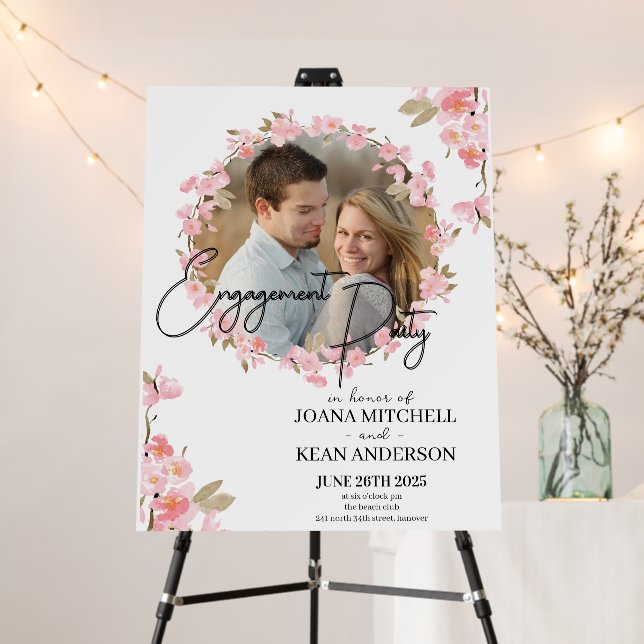 Engagement Party Celebration Invitation Foam Board (In Situ (Stand))