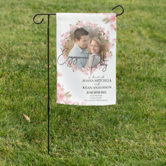 Engagement Party Celebration Invitation Garden Flag
